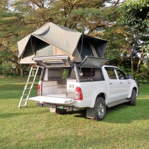 The Hilux can fit 2 rooftop tents and sleep 4 people - Car Rental Kenya