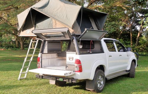 The Hilux can fit 2 rooftop tents and sleep 4 people - Car Rental Kenya