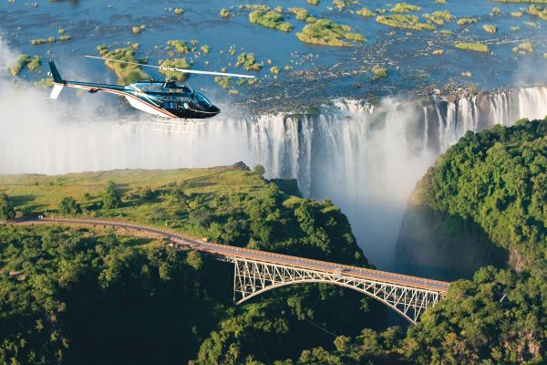 Helicopter tour on Victoria Falls