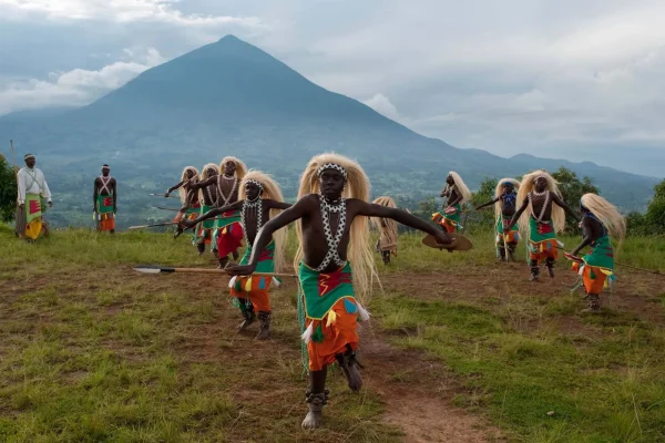 The Itore dancers in the Virunga mountains shadows