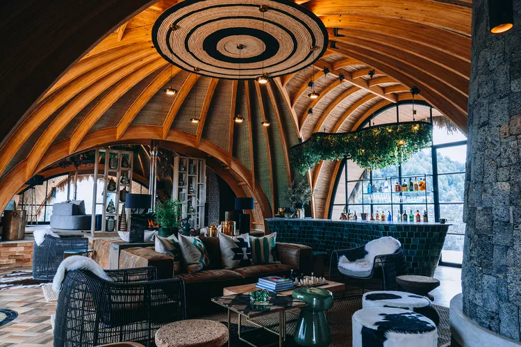 Interior common area at Wilderness Bisate Reserve.